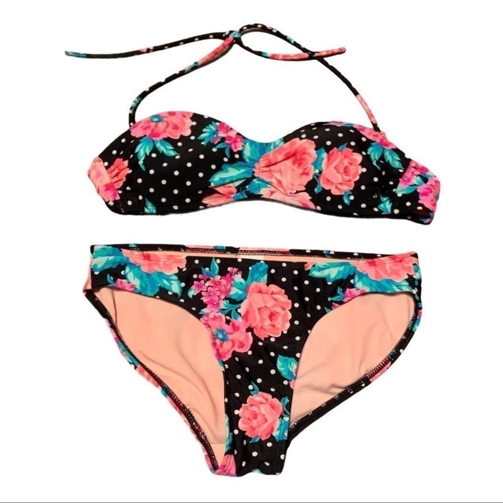 OP Ocean Pacific Women’s Two Piece Swimsuit Bikini Size 3-5 Junior Floral